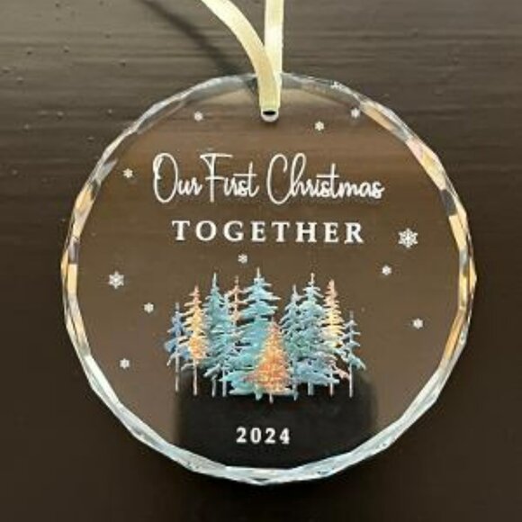 Ornament NWOT Glass 3" Our First Christmas Together 2024 - Picture 3 of 4